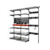 Werkzeugwand, Regalsystem, Werkzeughalter - Grau, 200x185x42 cm - wandmontage INTEGRI - 1