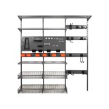 Werkzeugwand, Regalsystem, Werkzeughalter - Grau, 200x185x42 cm - wandmontage INTEGRI - 3