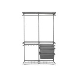 Kleiderschrank, Regalsystem, Garderobe - Grau, 200x125x42 cm - wandmontage INTEGRI - 3