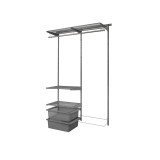 Kleiderschrank, Regalsystem, Garderobe - Grau, 200x125x42 cm - wandmontage INTEGRI - 1