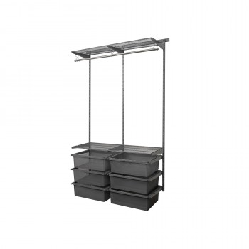 Kleiderschrank, Regalsystem, Garderobe - Grau, 200x125x42 cm - wandmontage INTEGRI - 1