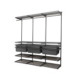 Kleiderschrank, Regalsystem, Garderobe - Grau, 200x185x42 cm - wandmontage INTEGRI - 1