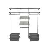 Kleiderschrank, Regalsystem, Garderobe - Grau, 200x185x42 cm - wandmontage INTEGRI - 3