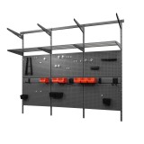 Werkzeugwand, Regalsystem, Werkzeughalter - Grau, 150x185x42 cm - wandmontage INTEGRI - 1