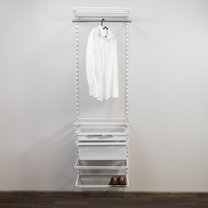 Kleiderschrank, Regalsystem, Garderobe - Weiß, 200x65x42 cm - wandmontage INTEGRI - 2