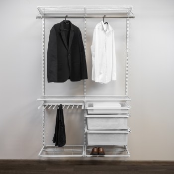 Kleiderschrank, Regalsystem, Garderobe - Weiß, 200x125x42 cm - wandmontage INTEGRI - 2