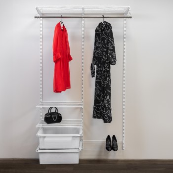 Kleiderschrank, Regalsystem, Garderobe - Weiß, 200x125x42 cm - wandmontage INTEGRI - 2