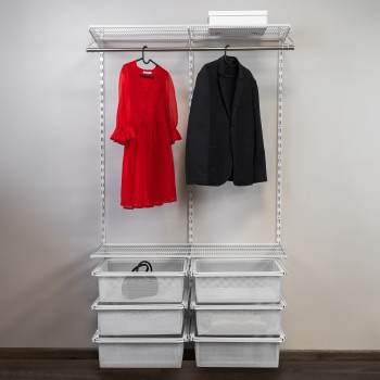 Kleiderschrank, Regalsystem, Garderobe - Weiß, 200x125x42 cm - wandmontage INTEGRI - 2