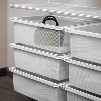 Kleiderschrank, Regalsystem, Garderobe - Weiß, 200x125x42 cm - wandmontage INTEGRI - 4