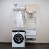 Regalsystem, Waschküche, Ordnungssystem - Weiß, 200x125x42 cm - wandmontage INTEGRI - 2