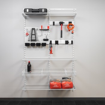 Werkzeugwand, Regalsystem, Werkzeughalter - Weiß, 200x125x42 cm - wandmontage INTEGRI - 2