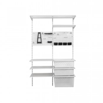 Werkzeugwand, Regalsystem, Werkzeughalter - Weiß, 200x125x42 cm - wandmontage INTEGRI - 3