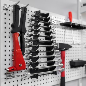 Werkzeugwand, Regalsystem, Werkzeughalter - Weiß, 200x125x42 cm - wandmontage INTEGRI - 4