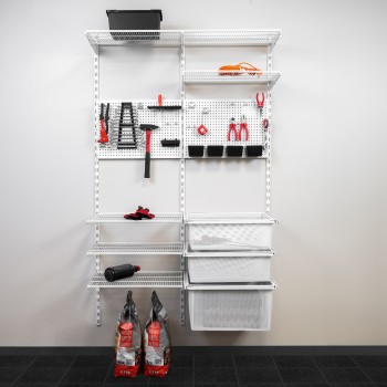 Werkzeugwand, Regalsystem, Werkzeughalter - Weiß, 200x125x42 cm - wandmontage INTEGRI - 2