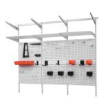 Werkzeugwand, Regalsystem, Werkzeughalter - Weiß, 150x185x42 cm - wandmontage INTEGRI - 1