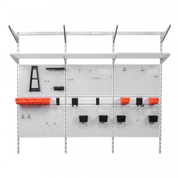 Werkzeugwand, Regalsystem, Werkzeughalter - Weiß, 150x185x42 cm - wandmontage INTEGRI - 3