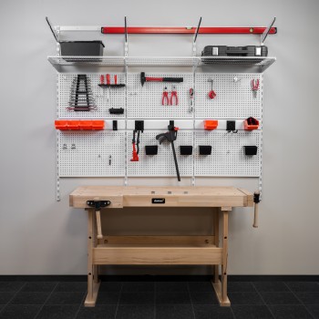 Werkzeugwand, Regalsystem, Werkzeughalter - Weiß, 150x185x42 cm - wandmontage INTEGRI - 2