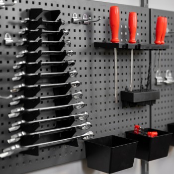 Werkzeugwand, Regalsystem, Werkzeughalter - Grau, 200x125x42 cm - wandmontage INTEGRI - 5