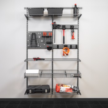 Werkzeugwand, Regalsystem, Werkzeughalter - Grau, 200x125x42 cm - wandmontage INTEGRI - 2