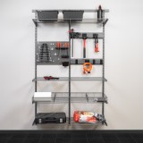 Werkzeugwand, Regalsystem, Werkzeughalter - Grau, 200x125x42 cm - wandmontage INTEGRI - 2