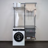 Regalsystem, Waschküche, Ordnungssystem - Grau, 200x125x42 cm - wandmontage INTEGRI - 2