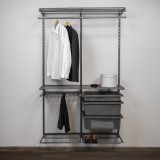 Kleiderschrank, Regalsystem, Garderobe - Grau, 200x125x42 cm - wandmontage INTEGRI - 2