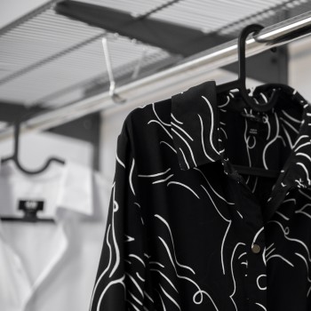 Kleiderschrank, Regalsystem, Garderobe - Grau, 200x125x42 cm - wandmontage INTEGRI - 5