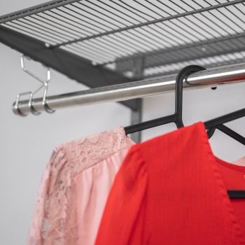 Kleiderschrank, Regalsystem, Garderobe - Grau, 200x125x42 cm - wandmontage INTEGRI - 6