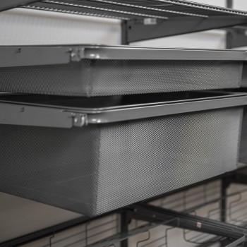 Kleiderschrank, Regalsystem, Garderobe - Grau, 200x185x42 cm - wandmontage INTEGRI - 5