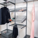 Kleiderschrank, Regalsystem, Garderobe - Grau, 200x185x42 cm - wandmontage INTEGRI - 6