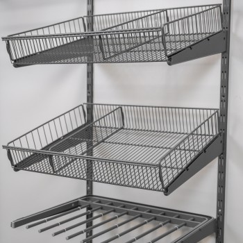 Kleiderschrank, Regalsystem, Garderobe - Grau, 200x185x42 cm - wandmontage INTEGRI - 7