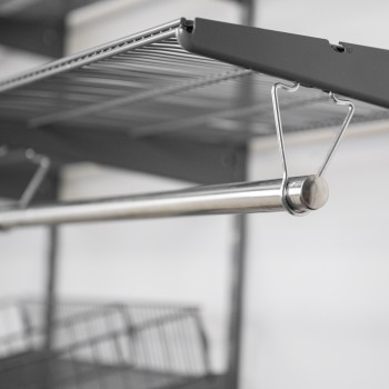 Kleiderschrank, Regalsystem, Garderobe - Grau, 200x185x42 cm - wandmontage INTEGRI - 10