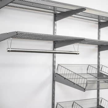 Kleiderschrank, Regalsystem, Garderobe - Grau, 200x185x42 cm - wandmontage INTEGRI - 11