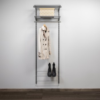 Kleiderschrank, Regalsystem, Garderobe - Grau, 200x65x42 cm - wandmontage INTEGRI - 2