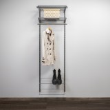 Kleiderschrank, Regalsystem, Garderobe - Grau, 200x65x42 cm - wandmontage INTEGRI - 2