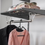 Kleiderschrank, Regalsystem, Garderobe - Grau, 200x65x42 cm - wandmontage INTEGRI - 4