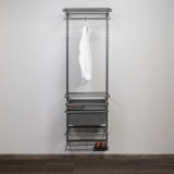 Kleiderschrank, Regalsystem, Garderobe - Grau, 200x65x42 cm - wandmontage INTEGRI - 2