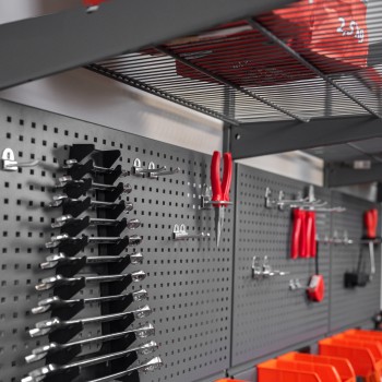 Werkzeugwand, Regalsystem, Werkzeughalter - Grau, 150x185x42 cm - wandmontage INTEGRI - 5