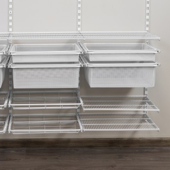 Kleiderschrank, Regalsystem, Garderobe - Weiß, 200x185x42 cm - wandmontage INTEGRI - 8