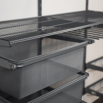 Kleiderschrank, Regalsystem, Garderobe - Grau, 200x185x42 cm - wandmontage INTEGRI - 4