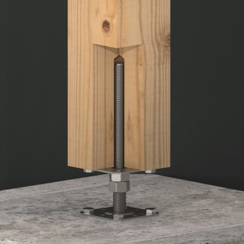 Stützenfuß Pfostenträger, höhenverstelbar zum Aufschrauben - PSR M24 GRUNDLINE - 7