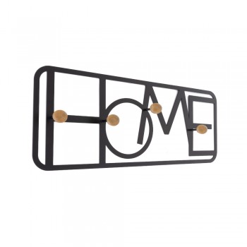 Garderobenleiste, Kleiderhaken, Garderobenhaken, Wandhaken - Metal, schwarz - WUY, 50x20 cm Domax Home - 1