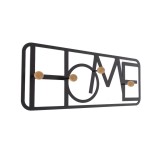 Garderobenleiste, Kleiderhaken, Garderobenhaken, Wandhaken - Metal, schwarz - WUY, 50x20 cm Domax Home - 1