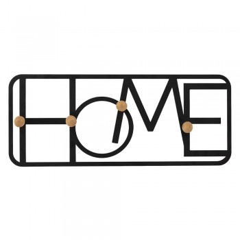 Garderobenleiste, Kleiderhaken, Garderobenhaken, Wandhaken - Metal, schwarz - WUY, 50x20 cm Domax Home - 2