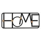 Garderobenleiste, Kleiderhaken, Garderobenhaken, Wandhaken - Metal, schwarz - WUY, 50x20 cm Domax Home - 2