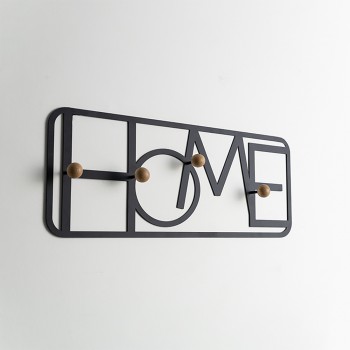 Garderobenleiste, Kleiderhaken, Garderobenhaken, Wandhaken - Metal, schwarz - WUY, 50x20 cm Domax Home - 3