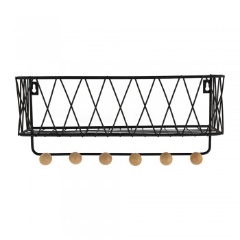 Garderobenleiste, Kleiderhaken, Garderobenhaken, Wandhaken - Metal - WUO 2, 35 cm Domax Home - 2