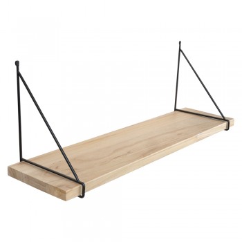 Loft Wandregal, Holzregal, Hängeregal - Paulownia Holz - FAL 1, 80 cm Domax Home - 1