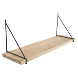 Loft Wandregal, Holzregal, Hängeregal - Paulownia Holz - FAL 1, 80 cm Domax Home - 1