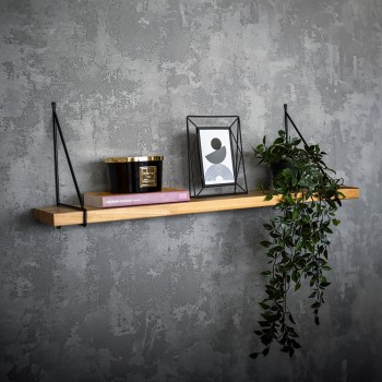 Loft Wandregal, Holzregal, Hängeregal - Paulownia Holz - FAL 1, 80 cm Domax Home - 3